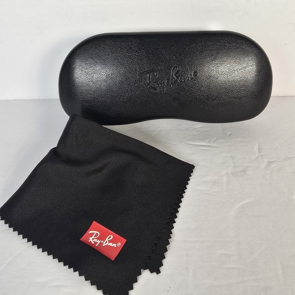 Ray-Ban Black Eyewear Hard Clamshell Case with Red Logo Cloth